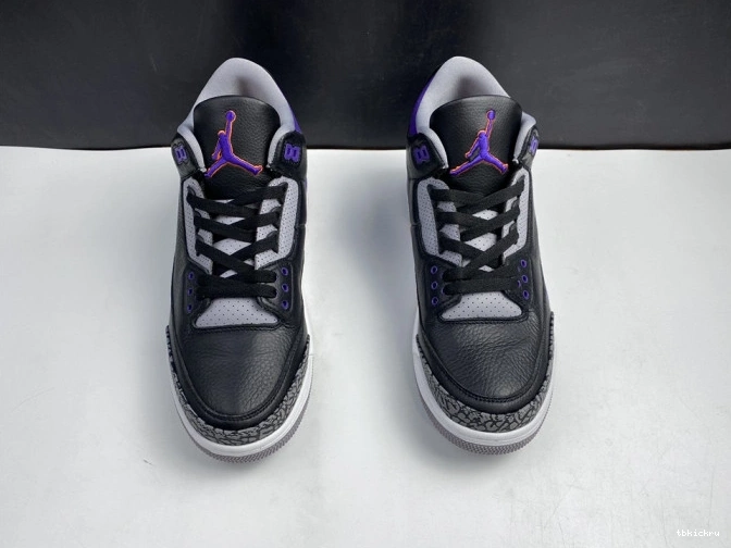 Rep TBK Black Court Air 050 Jordan Purple 3 CT8532 Retro 0709